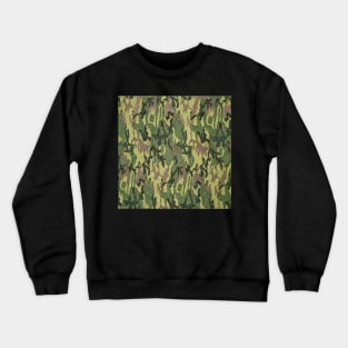 Green and Brown Camouflage Hunting Pattern Print Crewneck Sweatshirt